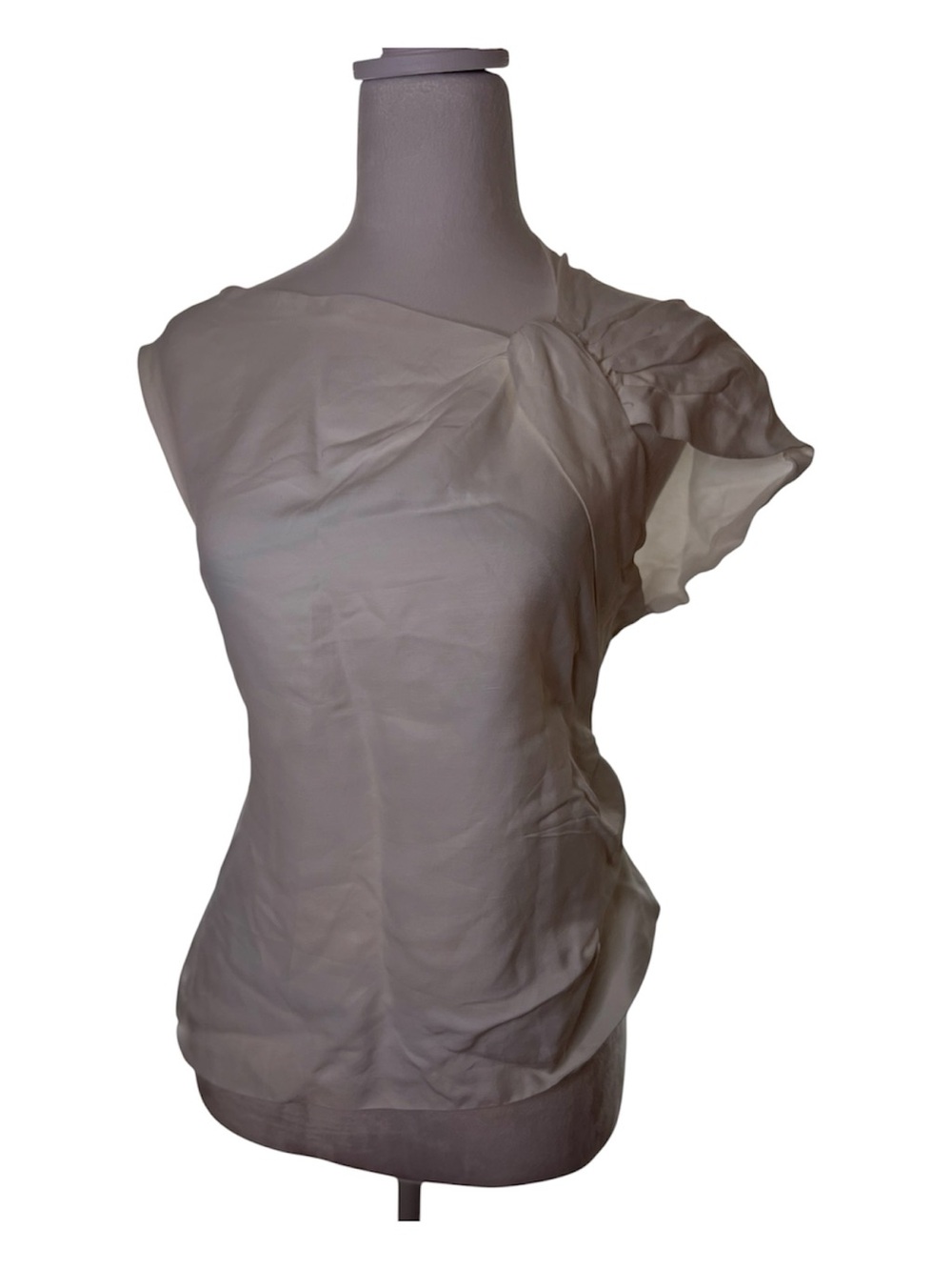 Zara Cream Short-Sleeve Blouse Large